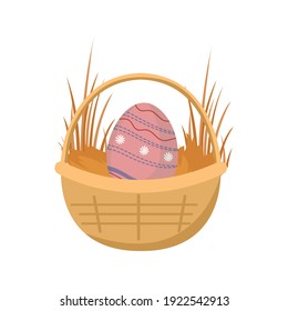 Icono de la mancha plana de la cesta de huevos de Pascua