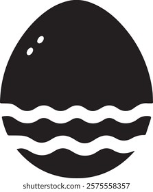 Easter egg black soild silhouette vector clipart, logo icon