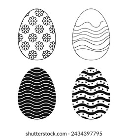 Huevo De Pascua Diseño De Huevo De Pascua Blanco Y Negro