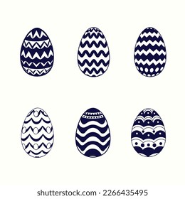 Easter egg black and white doodle illustration, easter egg icon