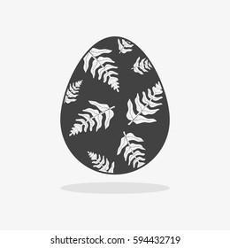 Easter egg In black white style on an isolated