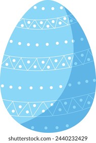 Osterei in blauer Farbe, Vektorgrafik, isoliert auf weiß