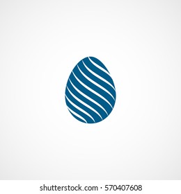 Easter Egg Blue Flat Icon On White Background