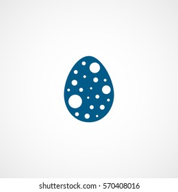 Easter Egg Blue Flat Icon On White Background