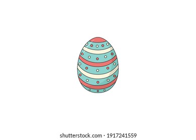 Línea de relleno de pecas azules de huevo de Pascua