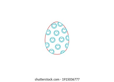 Easter Egg Blue Love Color Line