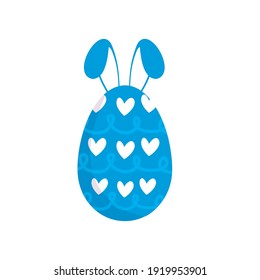 easter egg blue and white flat icon design