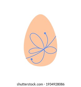 Easter Egg with Bow in simple flat style