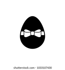 easter egg with bow vector black icon on white background