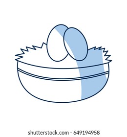 easter egg in bowl festive celebration outline image