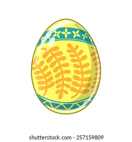 Easter egg. Bright colored holiday symbol. Design element isolated on white. Eps 10 vector illustration.