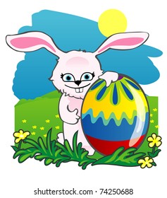Easter egg and bunny