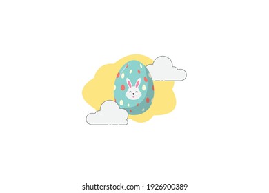 Easter Egg Bunny Blue Cloud Icon