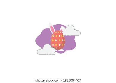 Easter Egg Bunny Cloud Icon