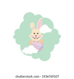 Easter Egg Bunny Cloud Icon