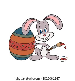 Easter egg bunny color vector