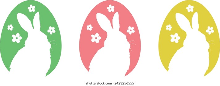 Easter egg and easter bunny design set