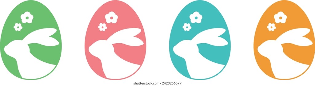Easter egg and easter bunny design set