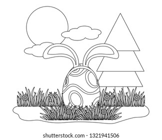 easter egg with bunny ears
