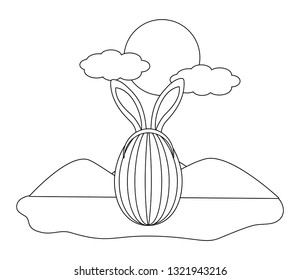 easter egg with bunny ears