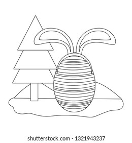 easter egg with bunny ears