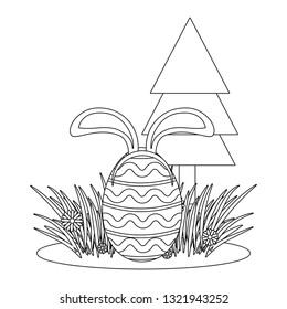 easter egg with bunny ears