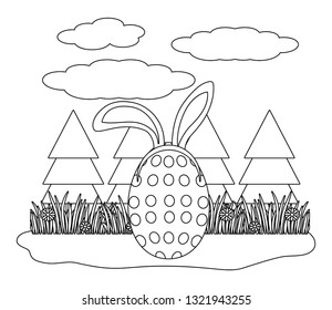 easter egg with bunny ears
