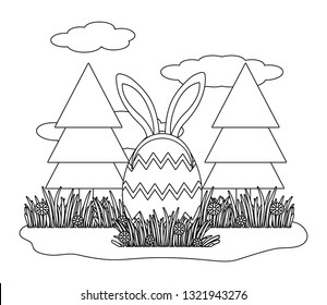 easter egg with bunny ears