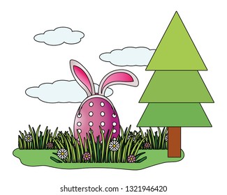 easter egg with bunny ears