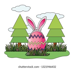 easter egg with bunny ears
