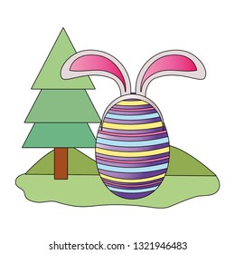 easter egg with bunny ears
