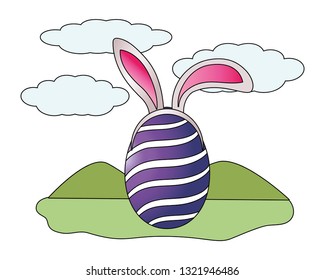 easter egg with bunny ears