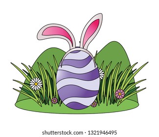 easter egg with bunny ears