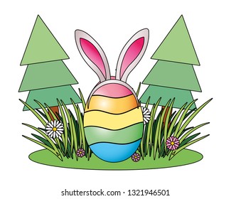 easter egg with bunny ears