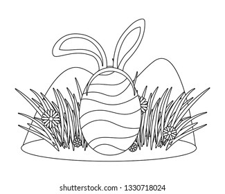 easter egg with bunny ears