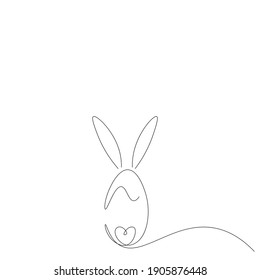 Easter egg bunny icon, vector illustration