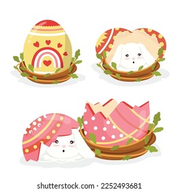 Easter egg and bunny illustration design