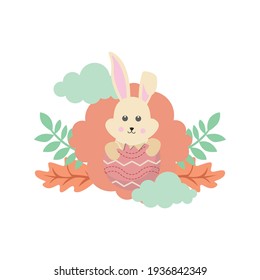 Easter Egg Bunny Pink Cloud Icon