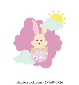 Easter Egg Bunny Purple Cloud Icon