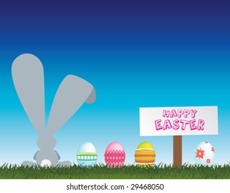 easter egg and bunny strip