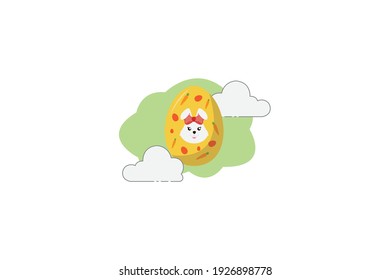 Easter Egg Bunny Yellow Cloud Icon