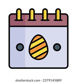 Osterei mit Kalender, einzigartiges Icon Design Ostertag