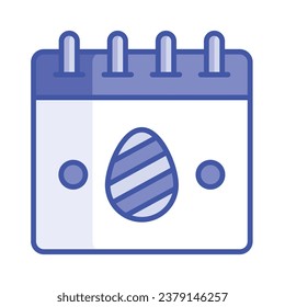 Easter egg with calendar, unique icon design of easter day