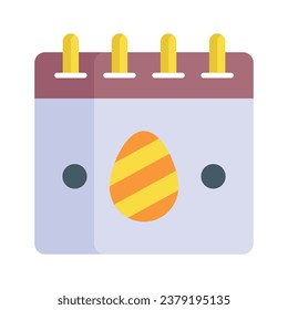 Huevo de Pascua con calendario, diseño único de ícono para el día de Pascua