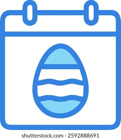 Easter egg with calendar, unique icon design of easter day.vector illustration isolated on white background. 