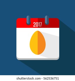 Easter egg, calendar  Vector EPS 10 illustration.