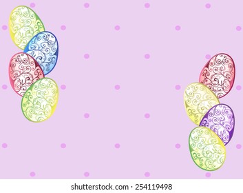 Easter egg card 6 vector illustration