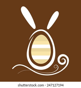 Easter egg card and ears decorative design