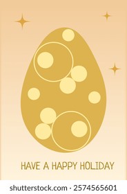 Easter egg card, framed banner design. Vector illustration