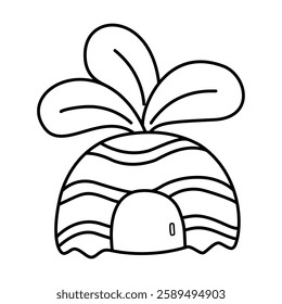 Easter Egg Carrot House on white background